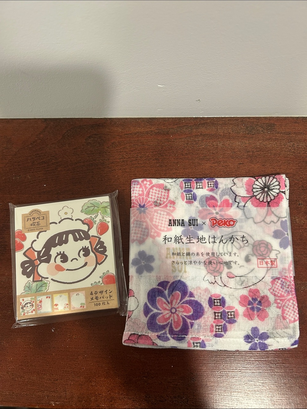 Anna Sui x Peko Handkerchief and Peko Memo Pad